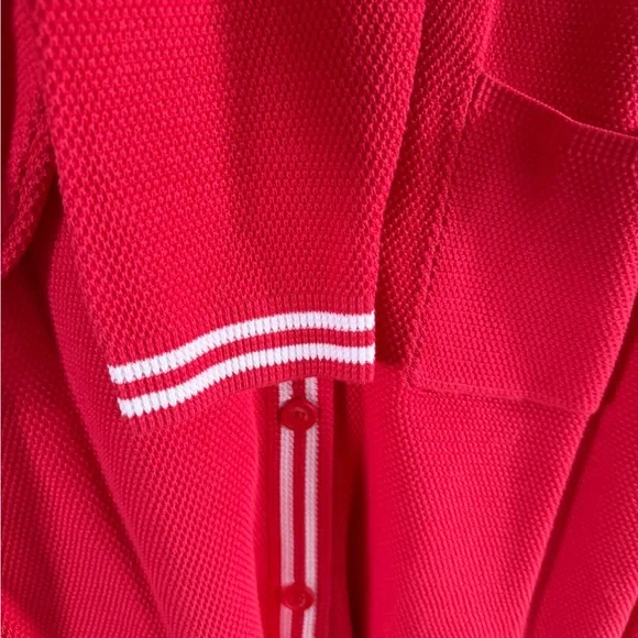 ALO Yoga Red V-Neck Cardigan tennis club v-neck large - Picture 6 of 7